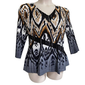 Alberto Makali Stylish Crinkled‎ Sequined Top Blouse ~XL ~Wonderful